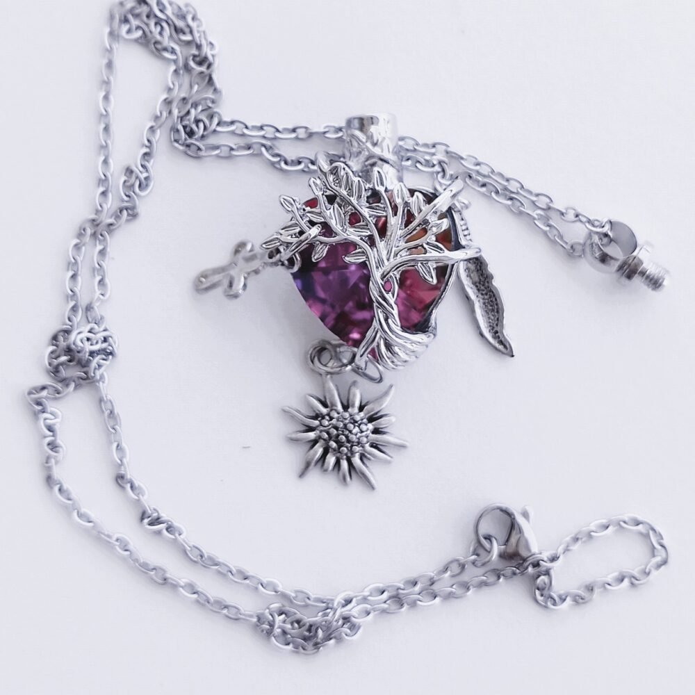 Dije Relicario "Esencia de Amor" – Contenedor de Cenizas en Cristal y Metal - Imagen 3