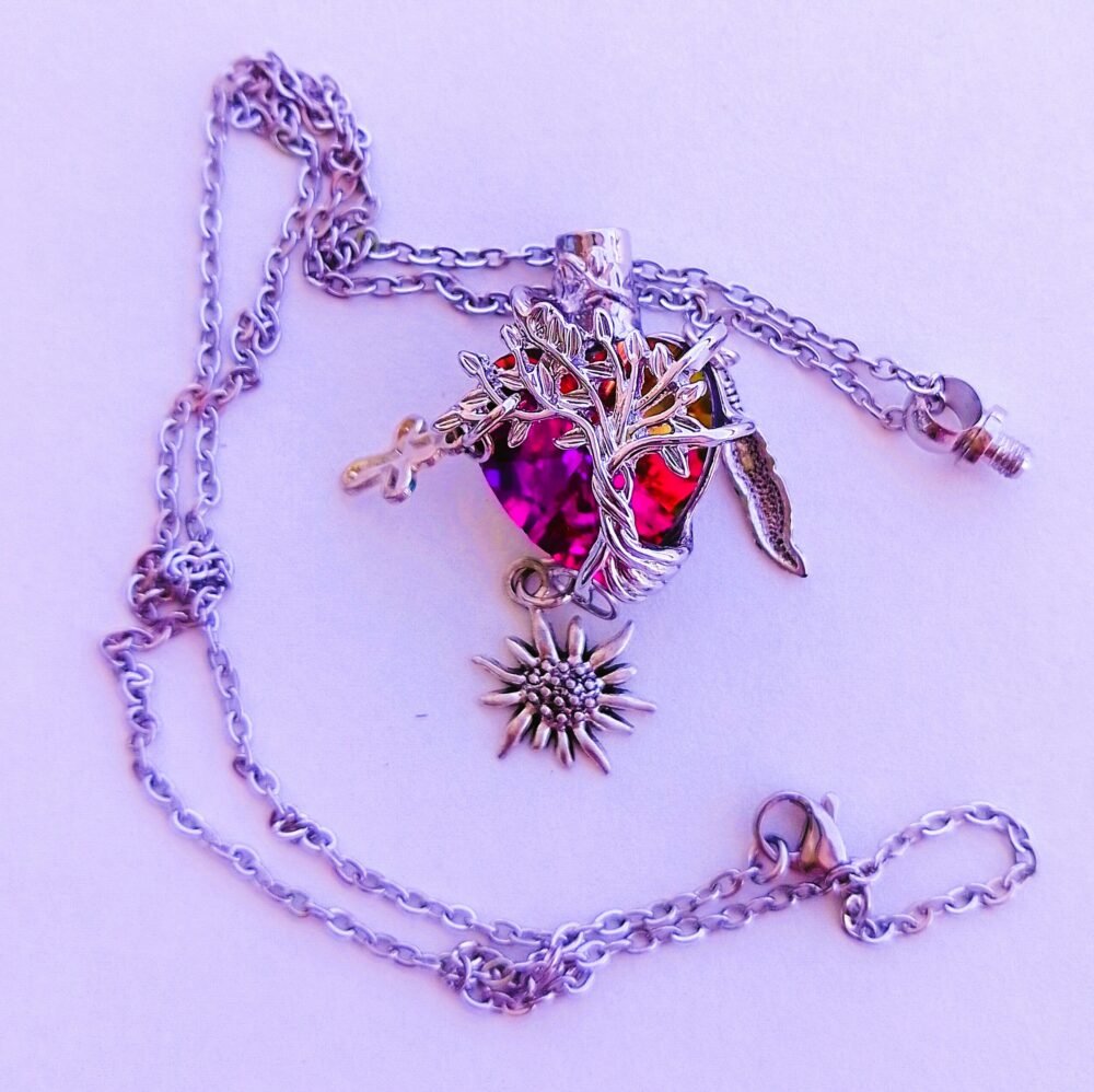 Dije Relicario "Esencia de Amor" – Contenedor de Cenizas en Cristal y Metal - Imagen 2